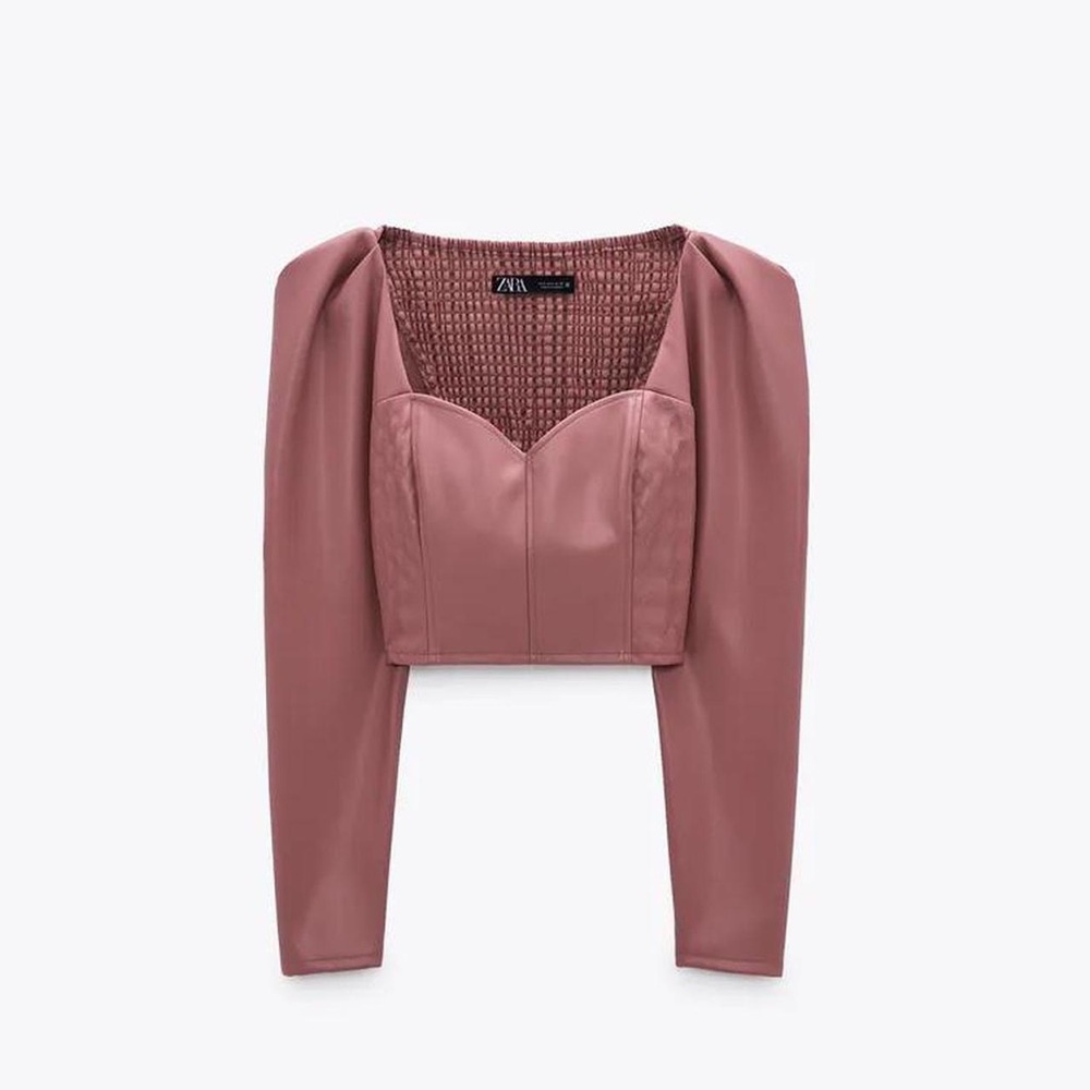 ZARA Corset Top Faux Leather